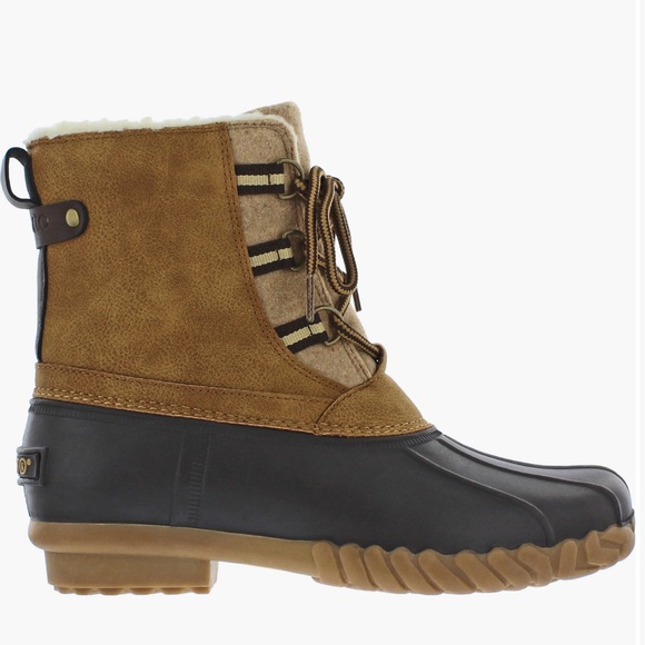 NEW Sporto Brown Tan Waterproof duck ankle lace up boot women size 8 - Picture 1 of 7
